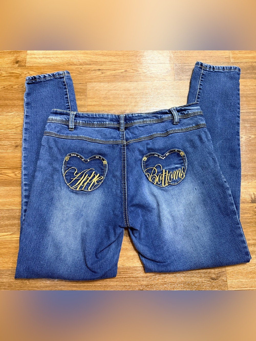 Vintage Y2K Apple Bottoms low rise denim jeans trending medium wash skinny 11/12